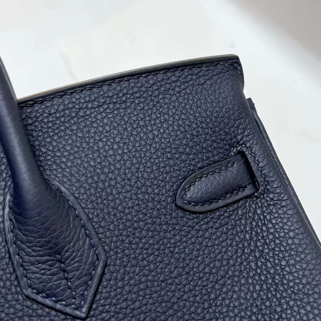Hermès（爱马仕）Birkin 铂金包 Togo皮 2Z 午夜蓝 金扣 25cm 全手工蜡线缝制 Ghw