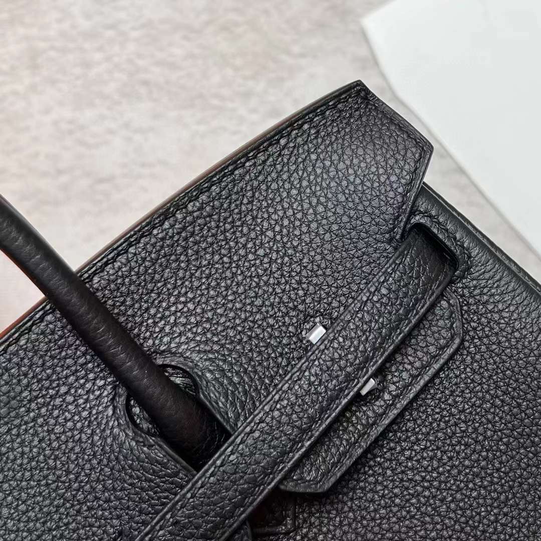 Hermès（爱马仕）Birkin 铂金包 Togo皮 原厂进口小牛皮 Ck89 黑色 银扣 25cm 全手工蜡线缝制 Phw