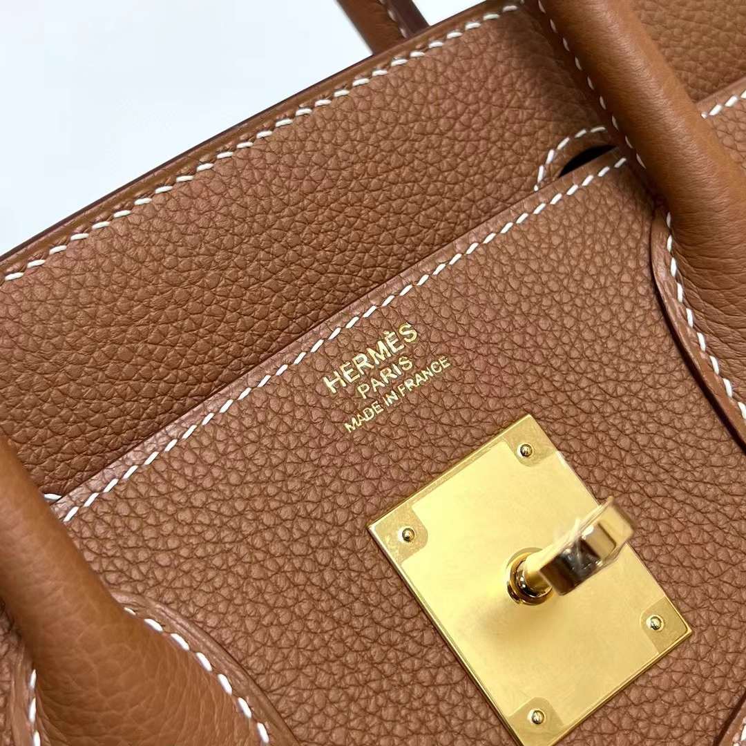 Hermès（爱马仕）Birkin 铂金包 Togo皮 Ck37 金棕色 金扣 30cm 全手工蜡线缝制 Ghw