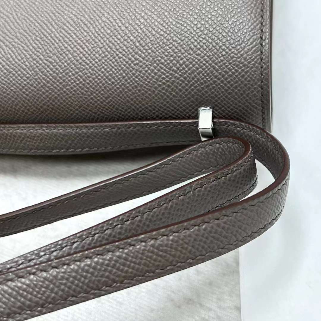 Hermès（爱马仕）Constance 康斯坦斯 Epsom 8F 锡器灰 银扣 19cm 全手工蜡线缝制 Phw