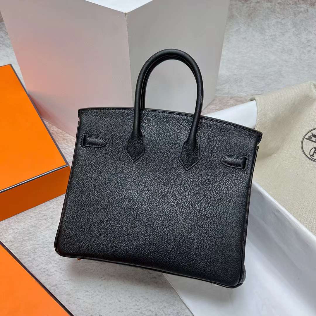 Hermès（爱马仕）Birkin 铂金包 Togo皮 原厂进口小牛皮 Ck89 黑色 银扣 25cm 全手工蜡线缝制 Phw