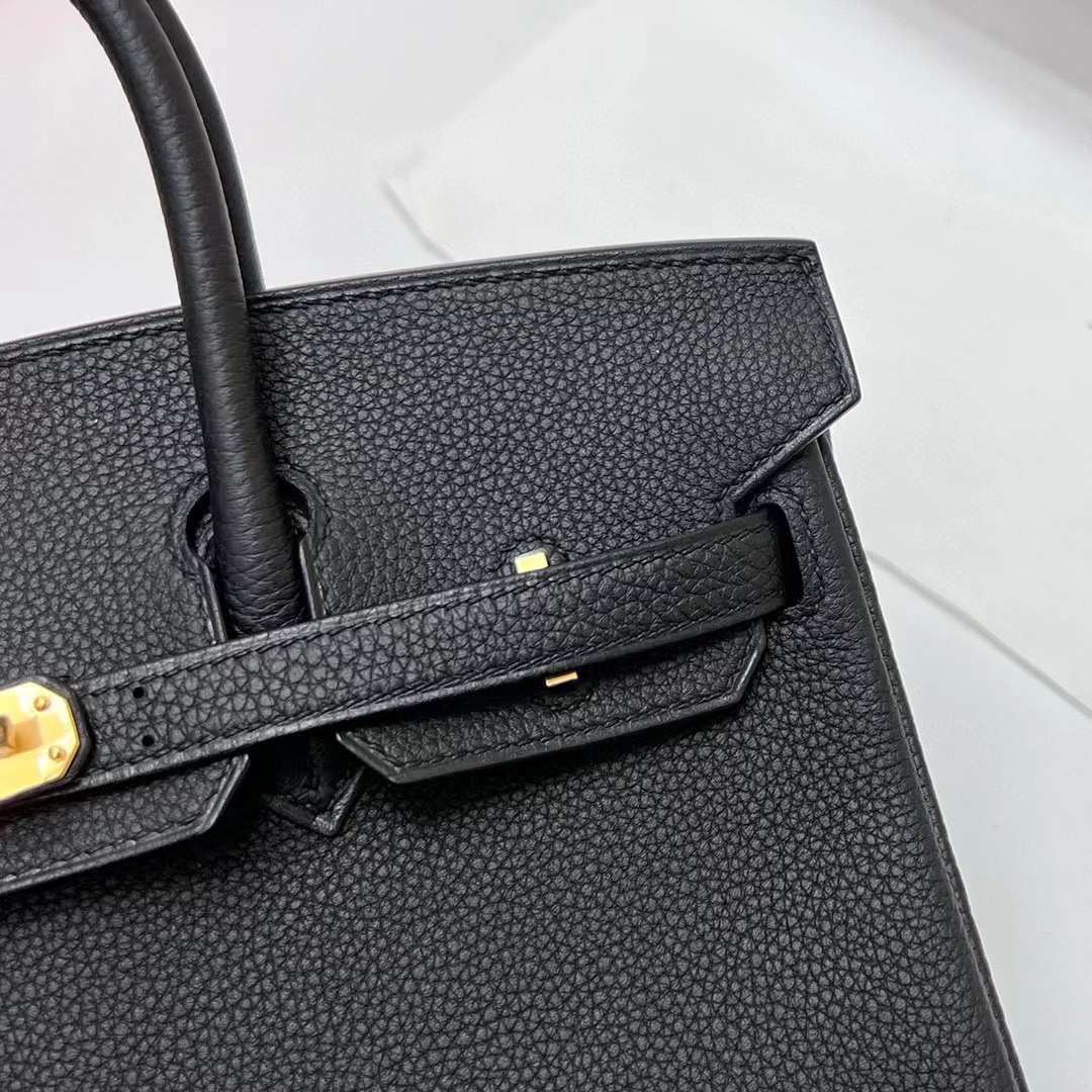 Hermès（爱马仕）Birkin 铂金包 Togo皮 Ck89 黑色 金扣 25cm 全手工蜡线缝制 Ghw