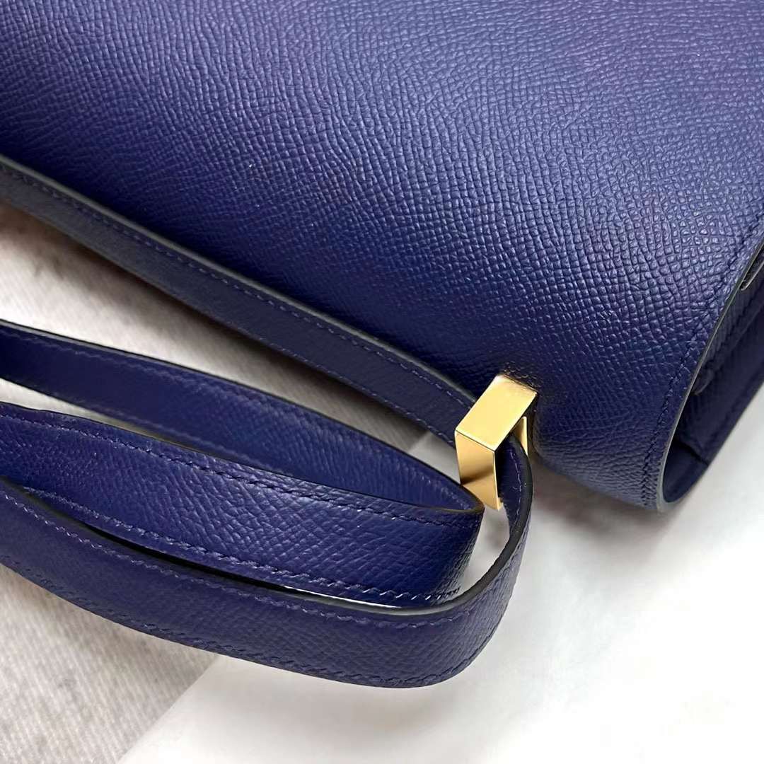 Hermès（爱马仕）Constance 康斯坦斯 Epsom Ck73 宝石蓝 金扣 24cm 全手工蜡线缝制 Ghw