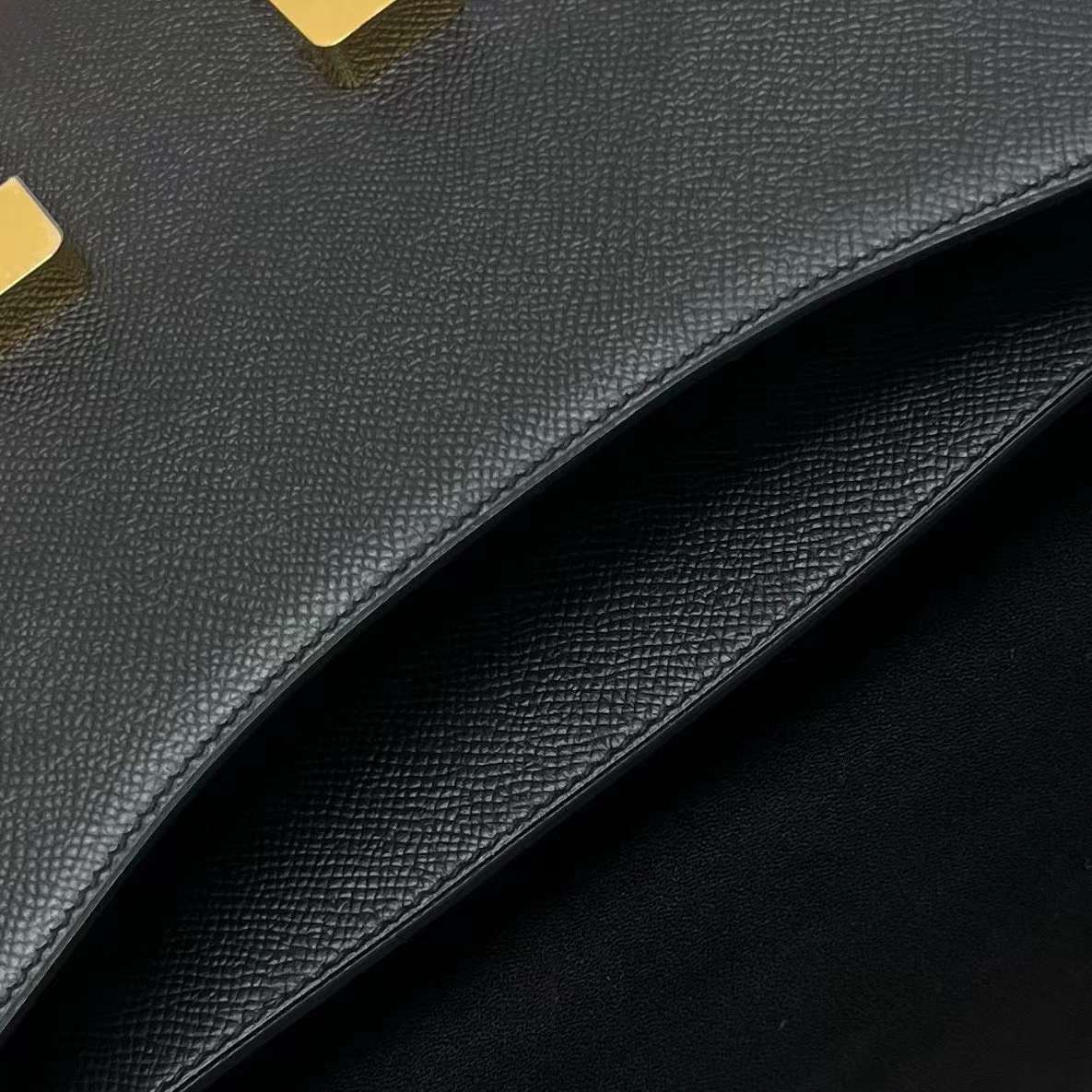 Hermès（爱马仕）Constance 康斯坦斯 Epsom Ck89 黑色 金扣 24cm 全手工蜡线缝制 Ghw
