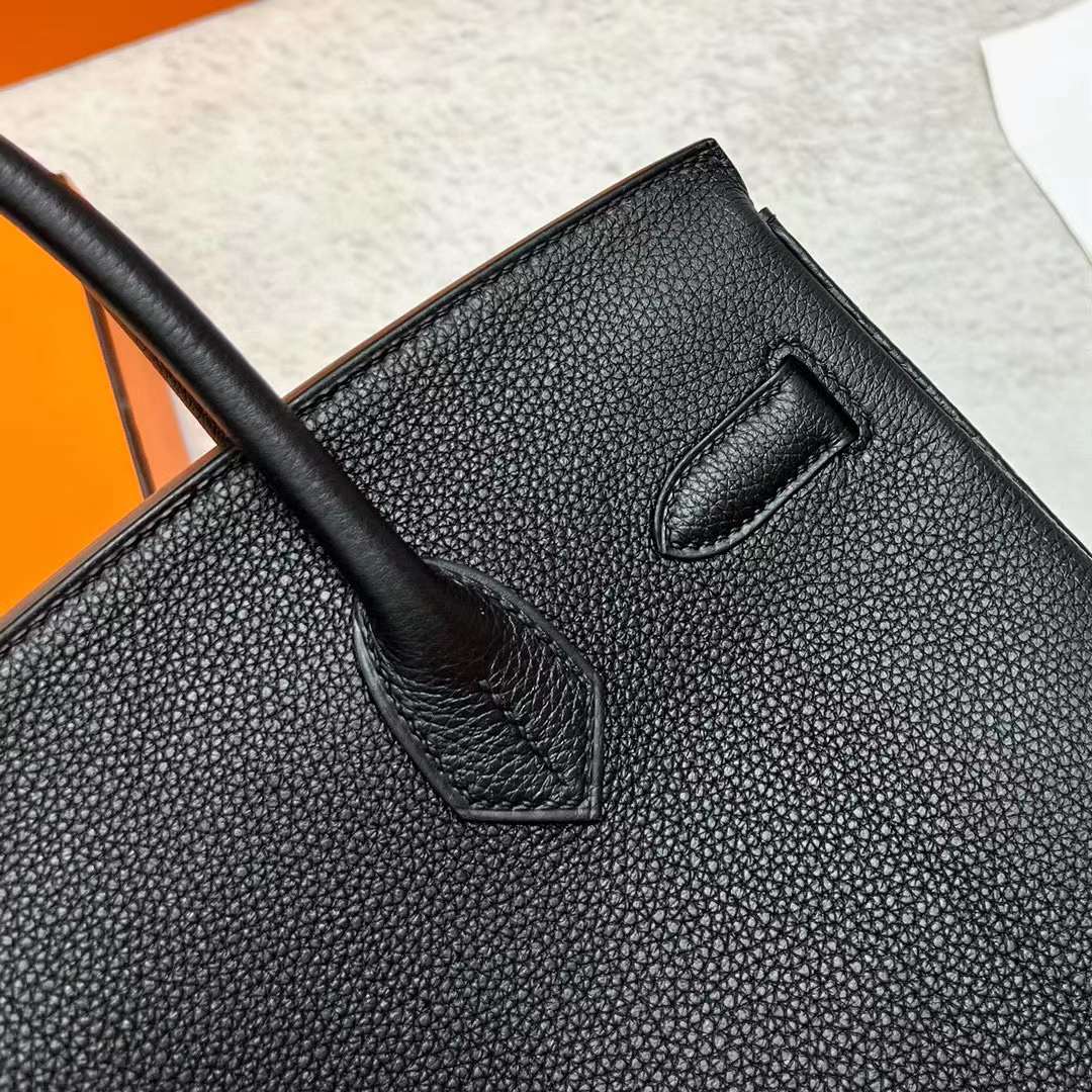 Hermès（爱马仕）Birkin 铂金包 Togo皮 Ck89 黑色 银扣 30cm 全手工蜡线缝制 Phw