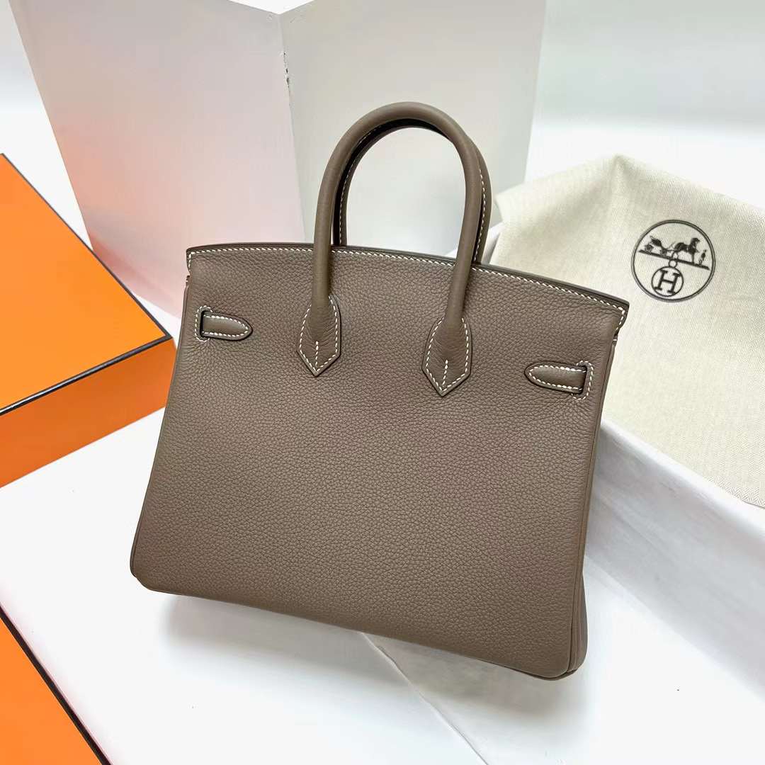 Hermès（爱马仕）Birkin 铂金包 Togo皮 Ck18 大象灰 金扣 25cm 全手工蜡线缝制 Ghw