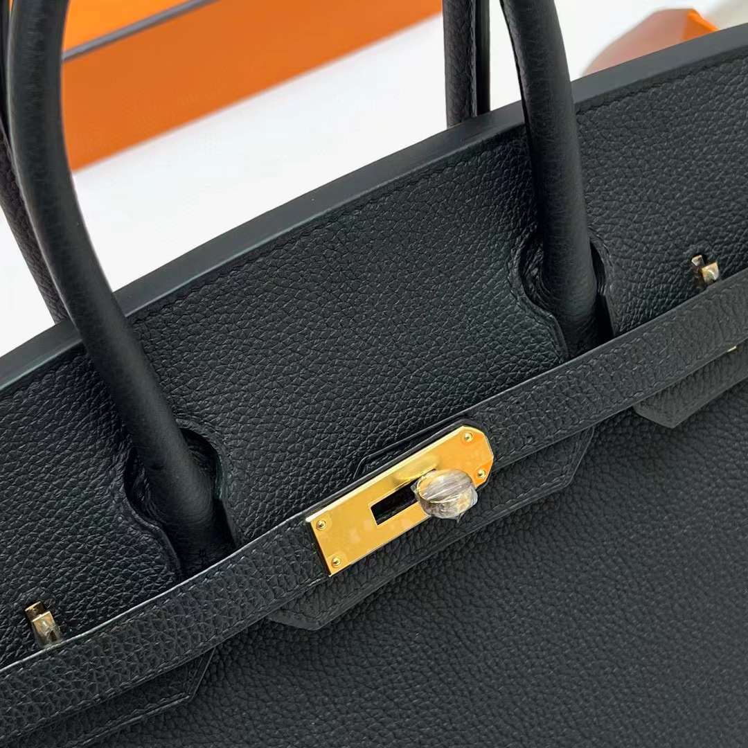 Hermès（爱马仕）Birkin 铂金包 Togo皮 Ck89 黑色 金扣 30cm 全手工蜡线缝制 Ghw