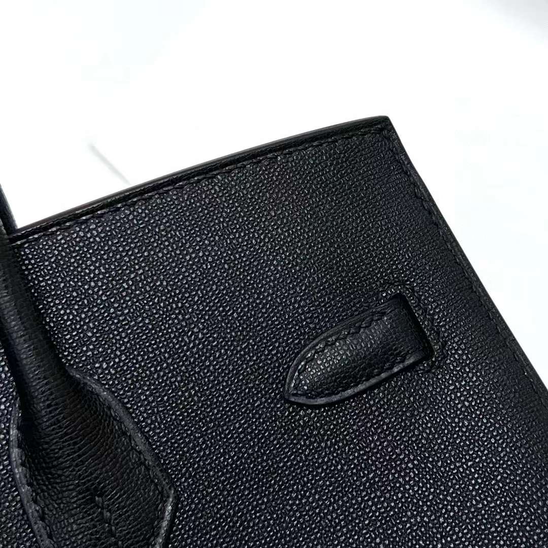 Hermès（爱马仕）Birkin 铂金包 Madame Sellier Ck89 黑色 金扣 25cm 全手工蜡线缝制 Ghw