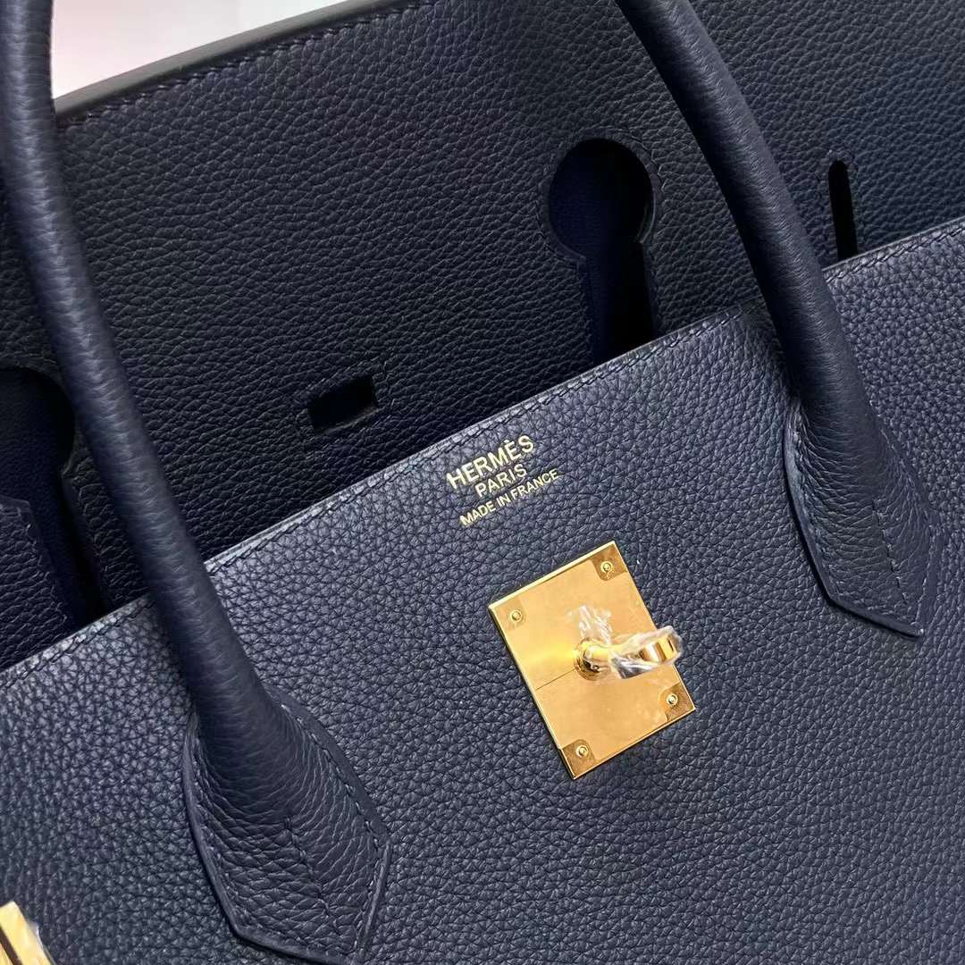 Hermès（爱马仕）Birkin 铂金包 Togo皮 2Z 午夜蓝 金扣 40cm 全手工蜡线缝制 Ghw