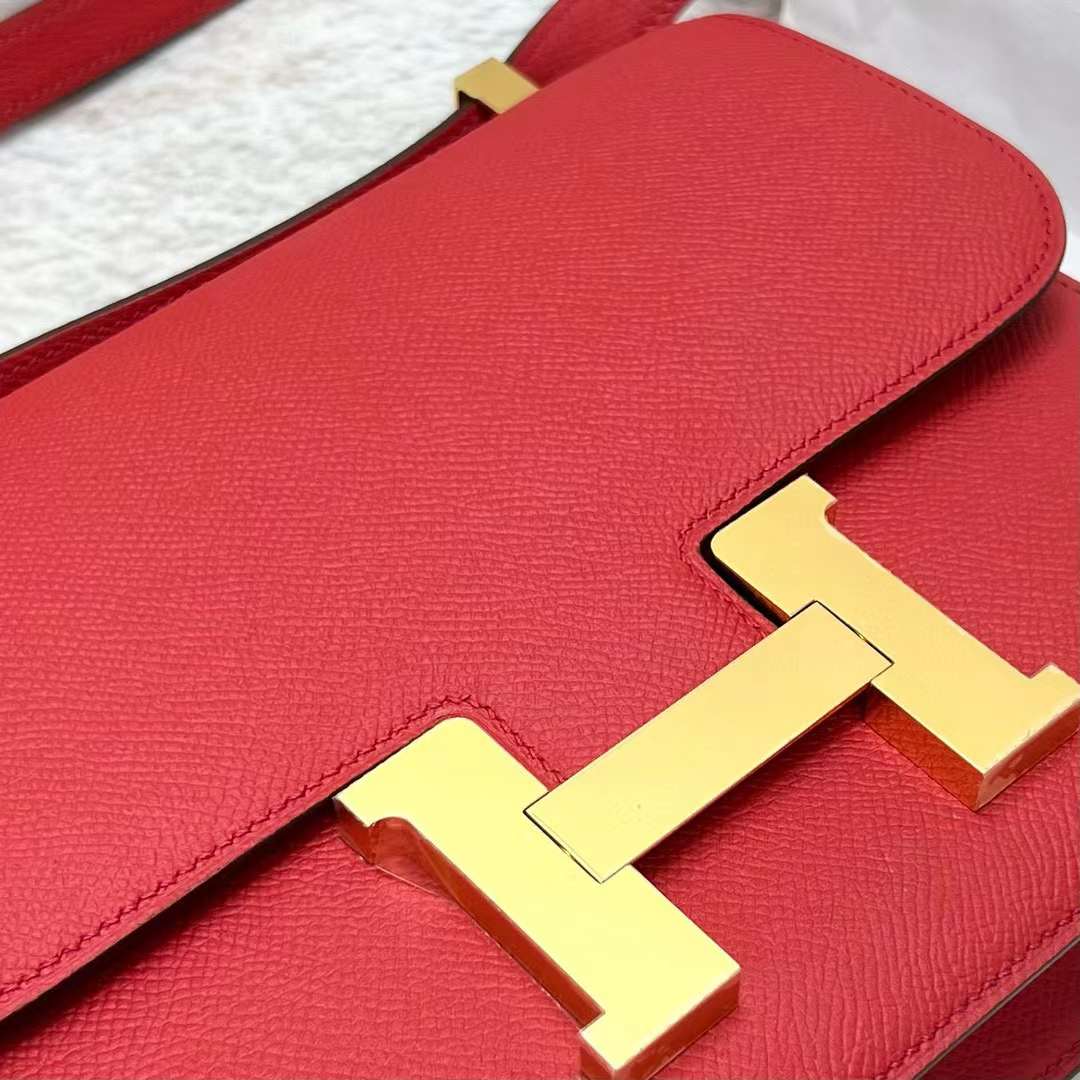 Hermès（爱马仕）Constance 康斯坦斯 24-1 镜子款 Epsom Q5 国旗红 金扣 24cm 全手工蜡线缝制 Ghw