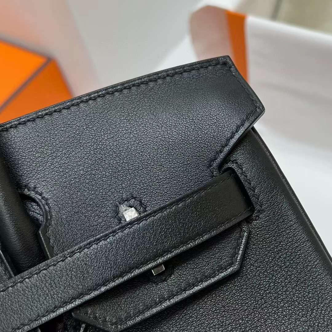 Hermès（爱马仕）Birkin 铂金包 Swift皮 Ck89 黑色 银扣 30cm 全手工蜡线缝制 Phw
