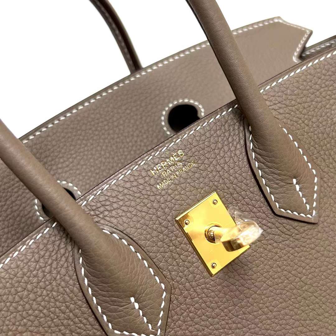 Hermès（爱马仕）Birkin 铂金包 Togo皮 Ck18 大象灰 金扣 25cm 全手工蜡线缝制 Ghw