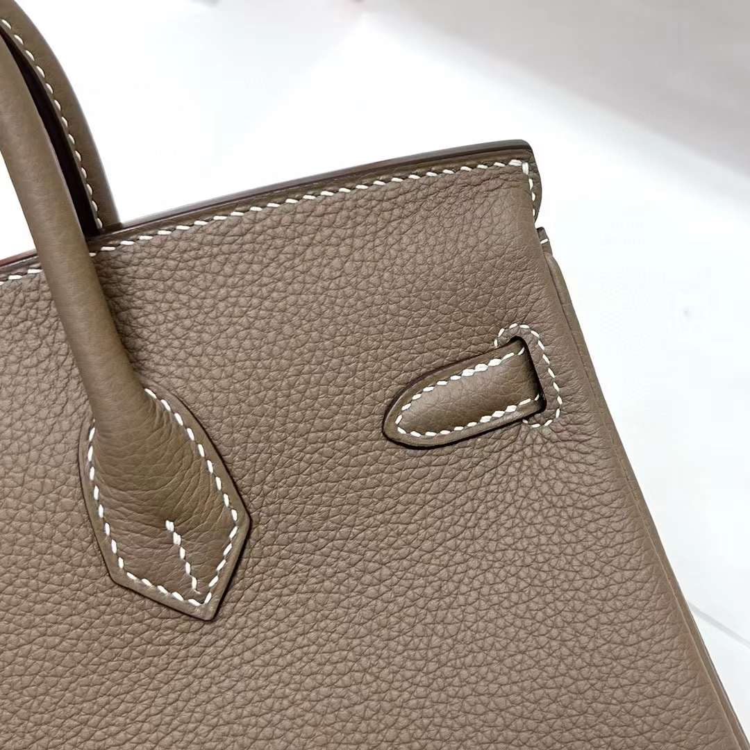 Hermès（爱马仕）Birkin 铂金包 Togo皮 Ck18 大象灰 金扣 25cm 全手工蜡线缝制 Ghw