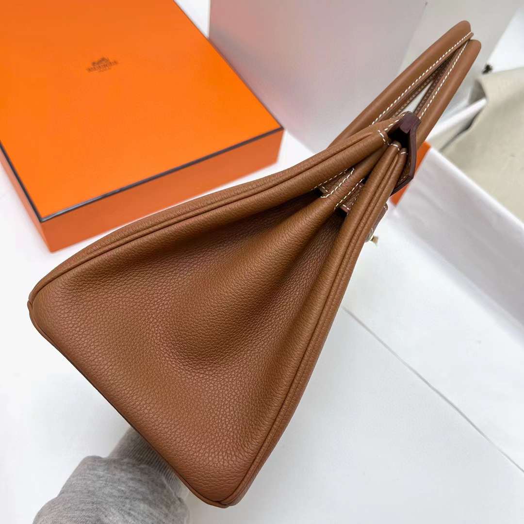 Hermès（爱马仕）Birkin 铂金包 Togo皮 Ck37 金棕色 金扣 30cm 全手工蜡线缝制 Ghw