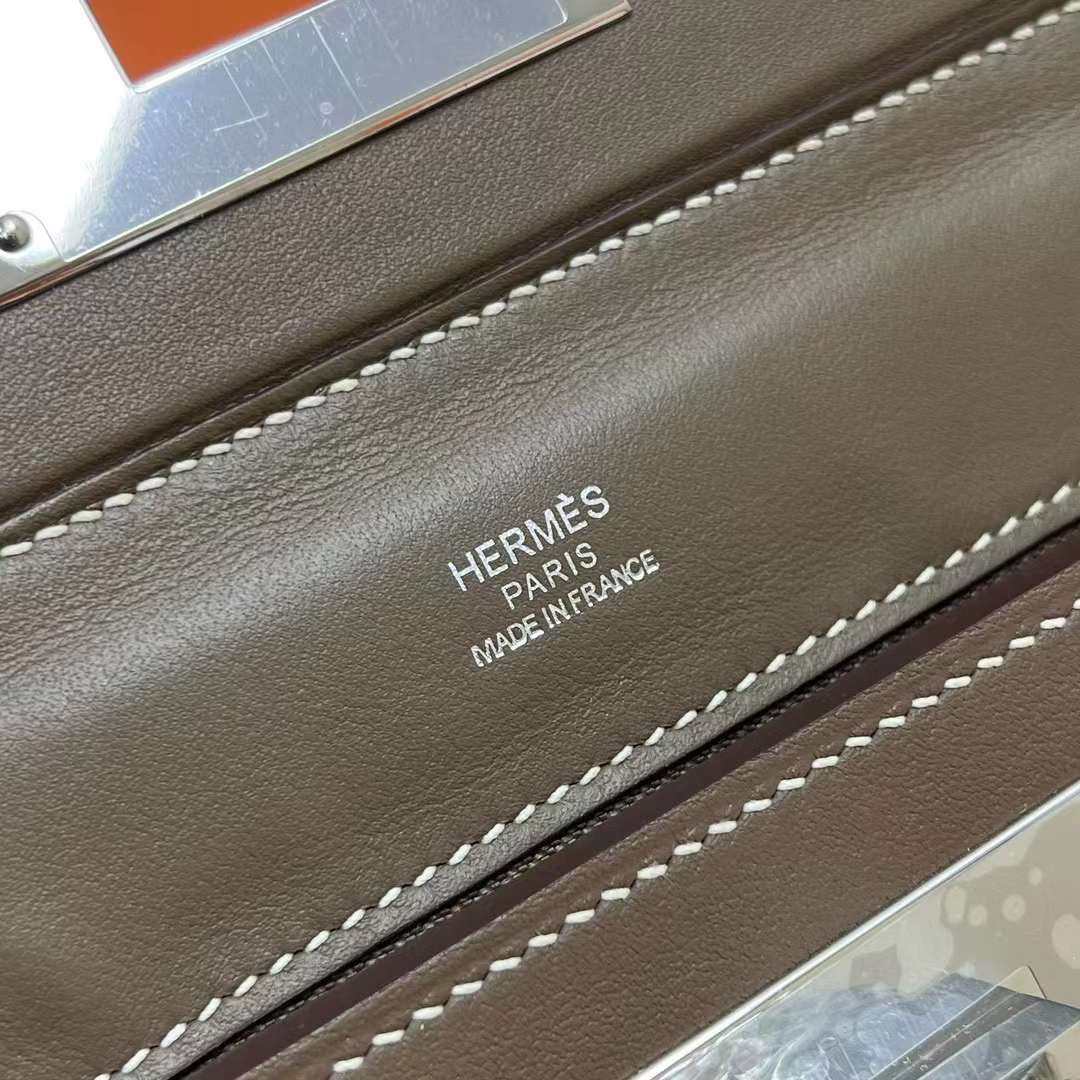 Hermès（爱马仕）Kelly 2424 Evercolor 拼 Swift Ck18 大象灰 银扣 29cm 全手工蜡线缝制 Phw