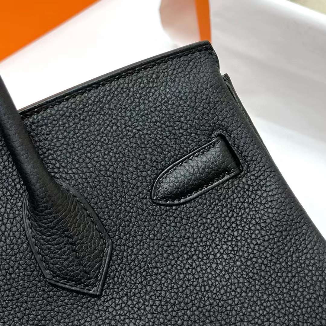 Hermès（爱马仕）Birkin 铂金包 Togo皮 Ck89 黑色 金扣 30cm 全手工蜡线缝制 Ghw