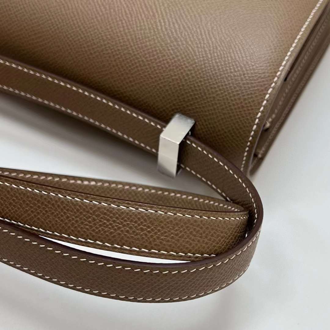 Hermès（爱马仕）Constance 康斯坦斯 Epsom Ck18 大象灰 银扣 24cm 全手工蜡线缝制 Phw