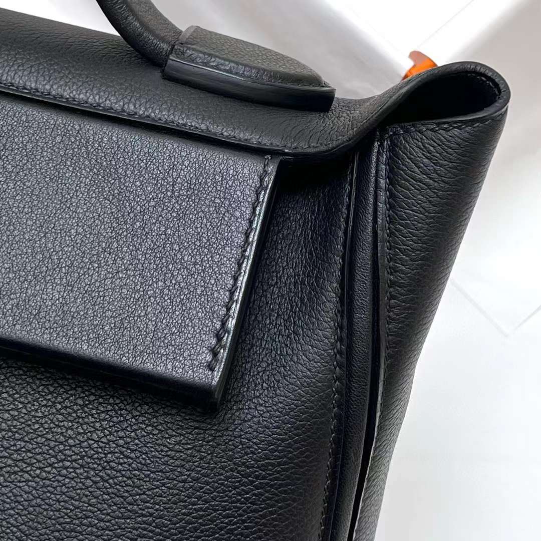 Hermès（爱马仕）Kelly 2424 Maurice 拼 Swift Ck89 黑色 银扣 29cm 全手工蜡线缝制 Phw