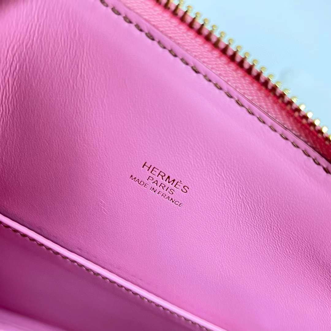 Hermès（爱马仕）Bolide 保龄球包 Epsom 5P 樱花粉 金扣 25cm 全手工蜡线缝制 Ghw