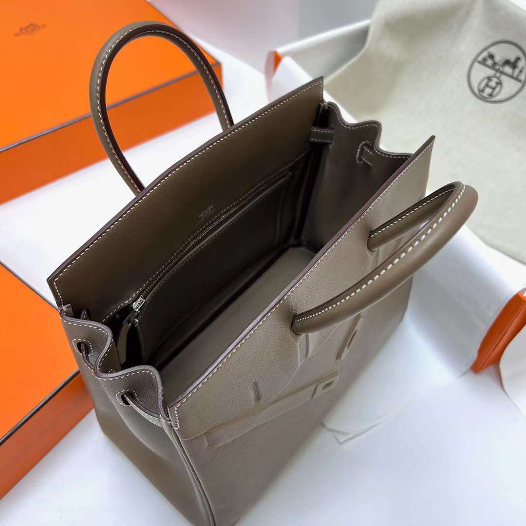 Hermès（爱马仕）Birkin 铂金包 Shadow Swift 幻影 Ck18 大象灰 银扣 25cm 全手工蜡线缝制 Phw