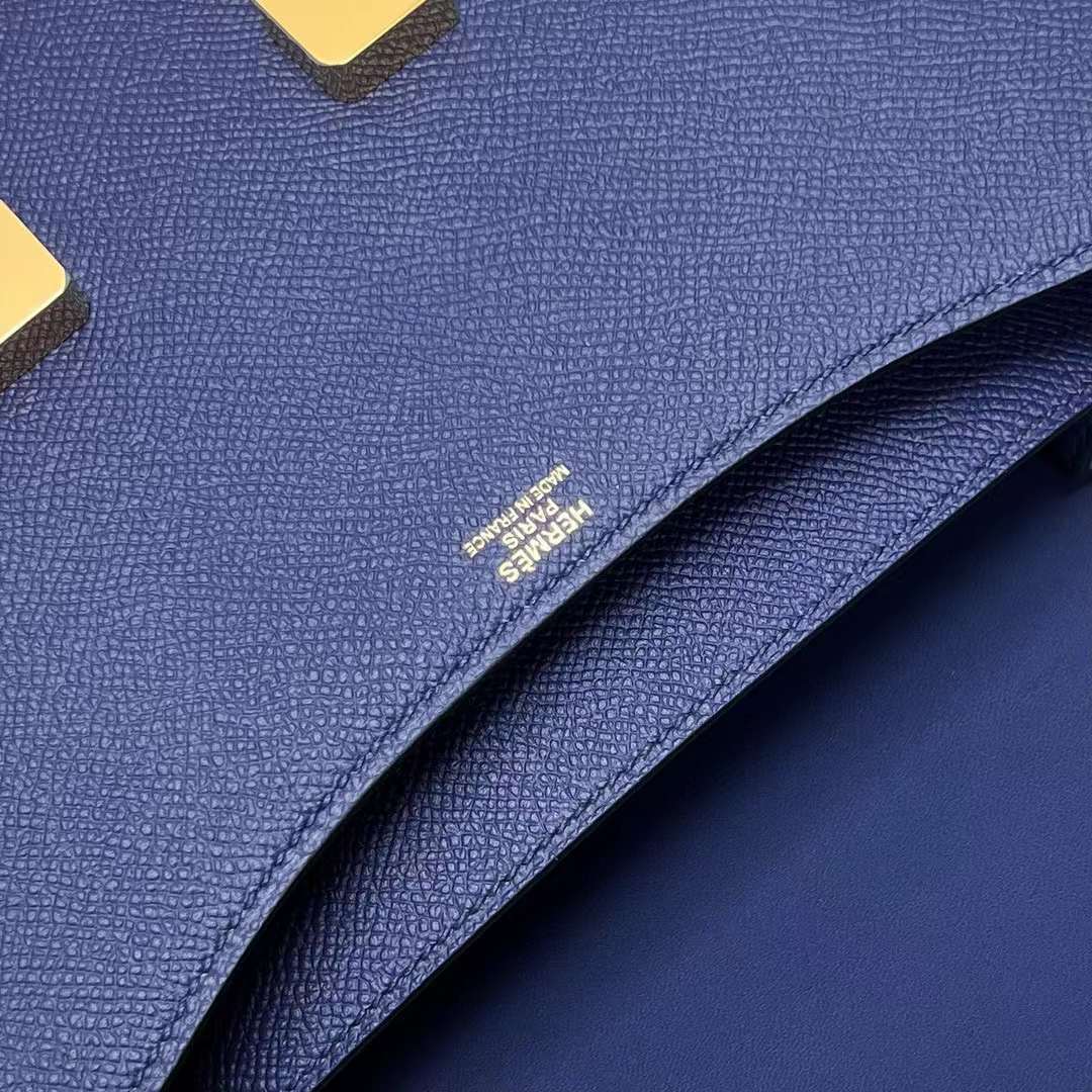 Hermès（爱马仕）Constance 康斯坦斯 Epsom Ck73 宝石蓝 金扣 24cm 全手工蜡线缝制 Ghw