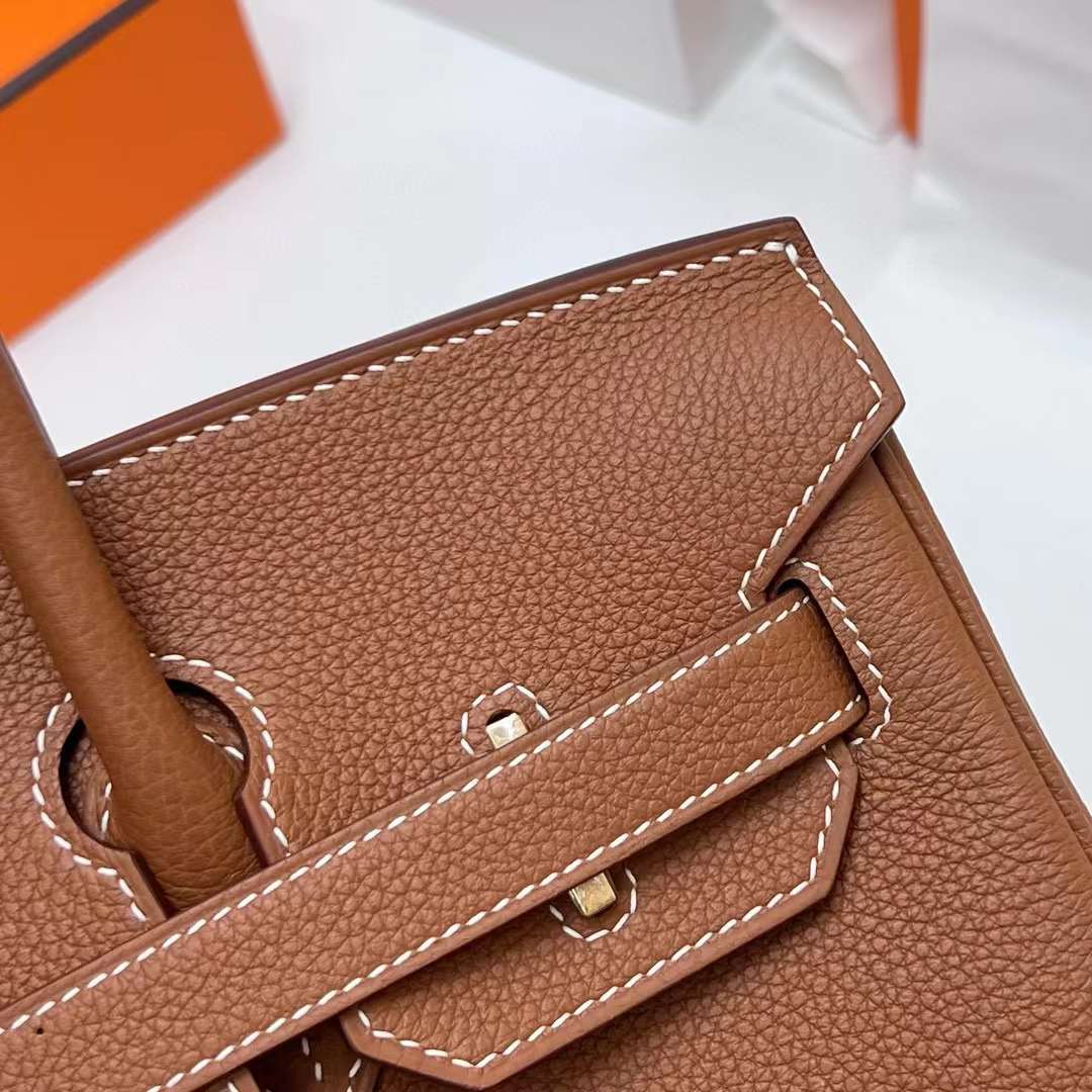 Hermès（爱马仕）Birkin 铂金包 Togo皮 Ck37 金棕色 金扣 30cm 全手工蜡线缝制 Ghw