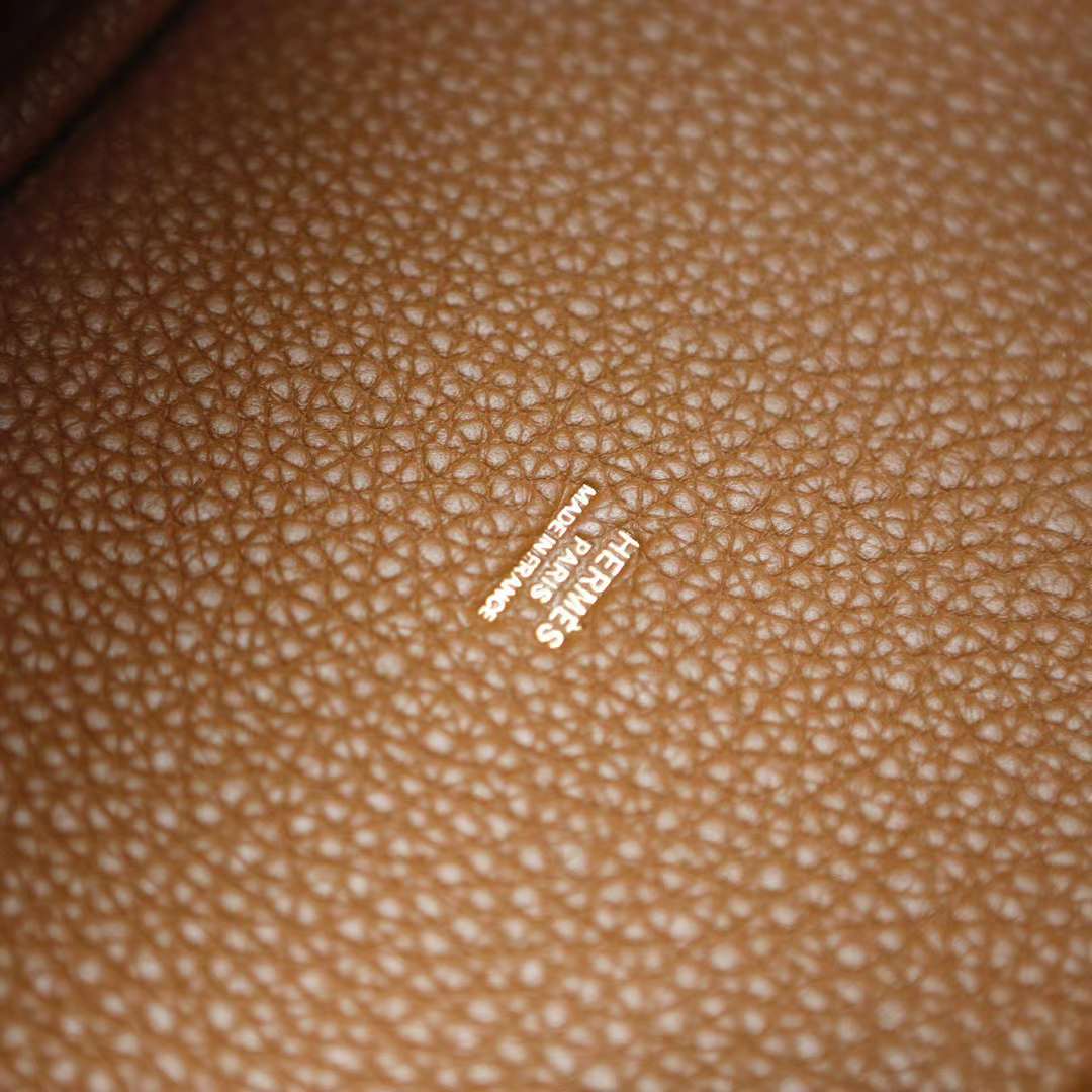 Hermès（爱马仕）Picotin 菜篮子 Clemence 原厂进口大牛皮 Ck37 金棕色 金扣 18cm 全手工蜡线缝制 Ghw