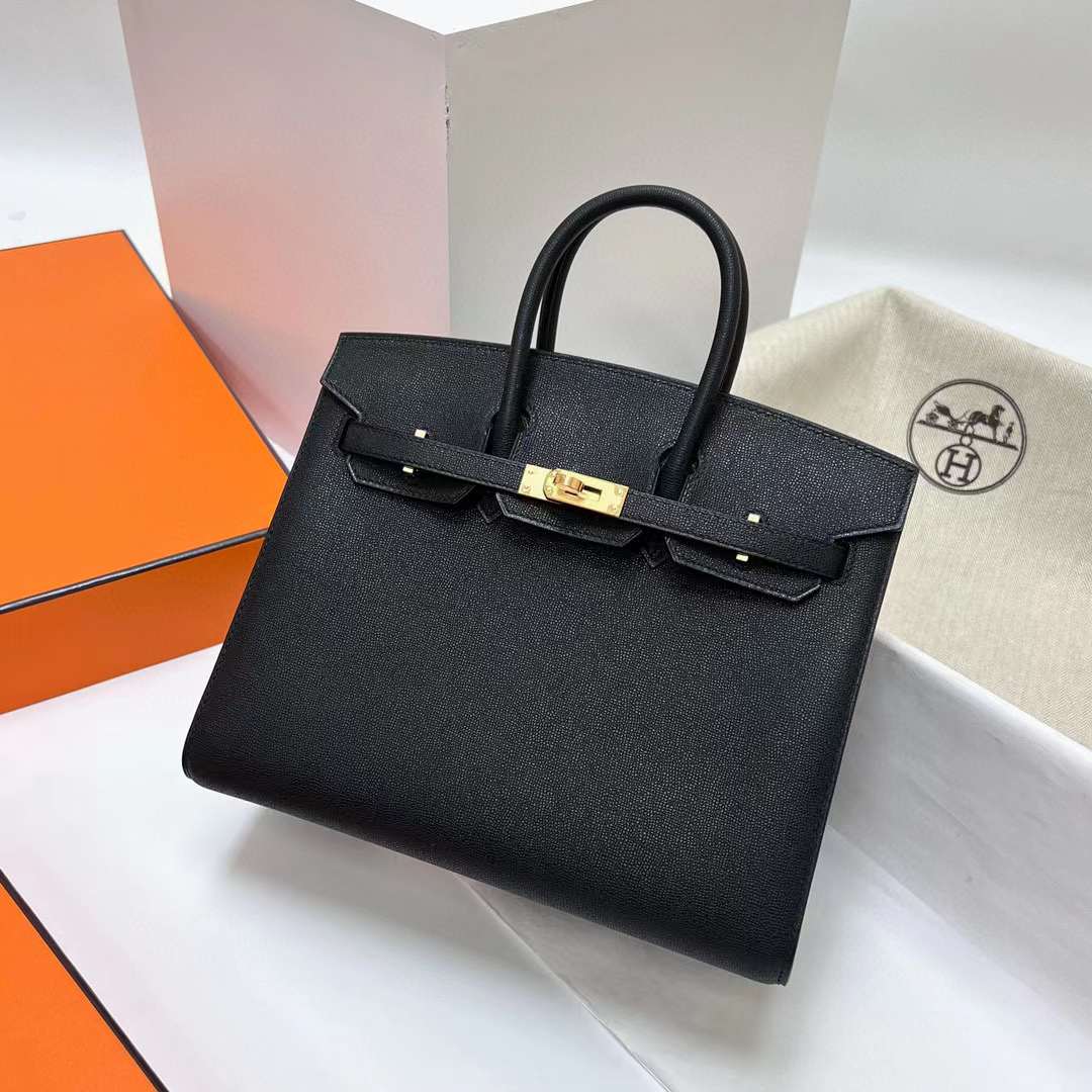 Hermès（爱马仕）Birkin 铂金包 Madame Sellier Ck89 黑色 金扣 25cm 全手工蜡线缝制 Ghw