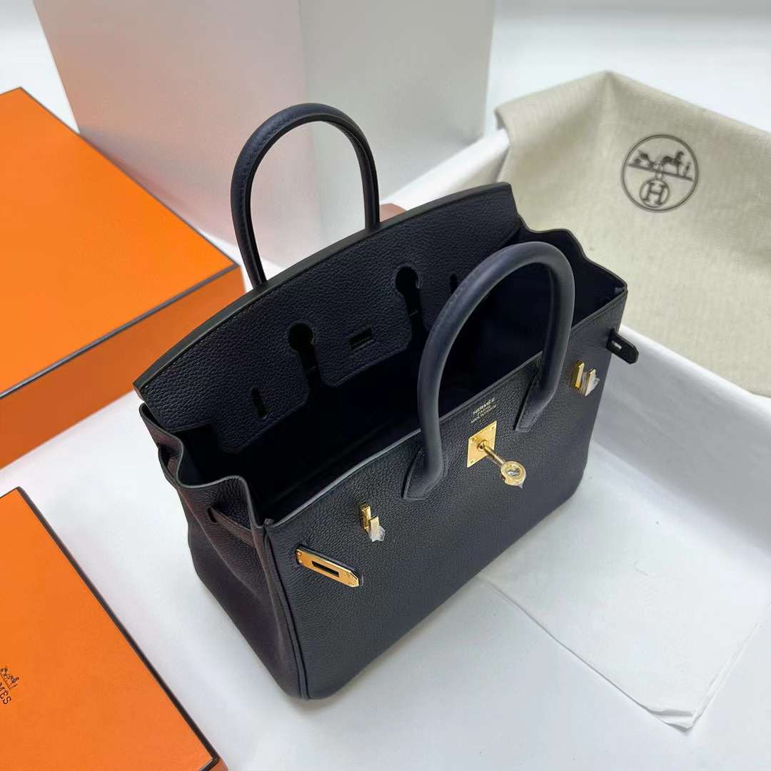 Hermès（爱马仕）Birkin 铂金包 Togo皮 2Z 午夜蓝 金扣 25cm 全手工蜡线缝制 Ghw