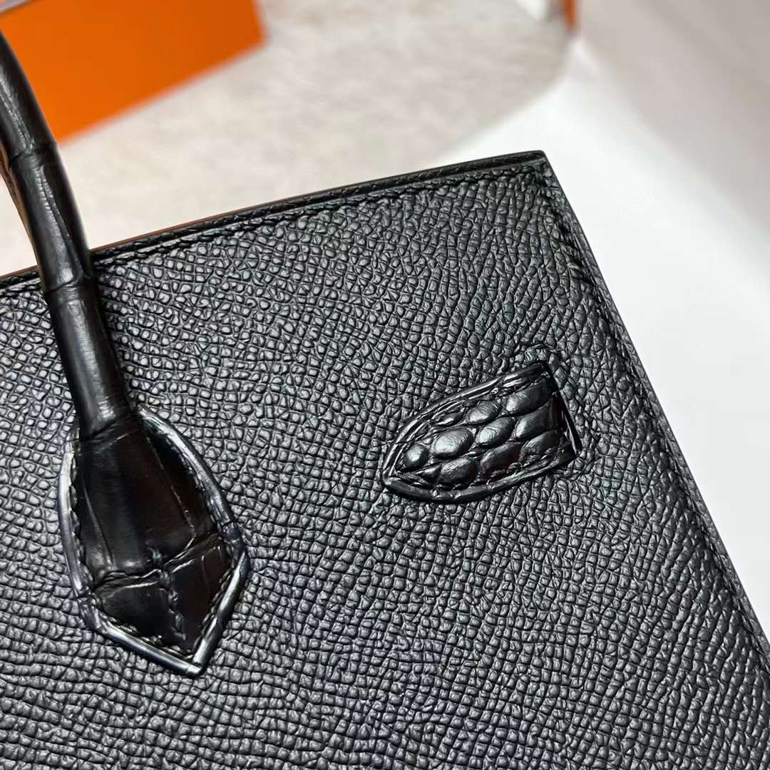 Hermès（爱马仕）Birkin 铂金包 限量版 小房子 So Black 黑色 黑扣 20cm 全手工蜡线缝制