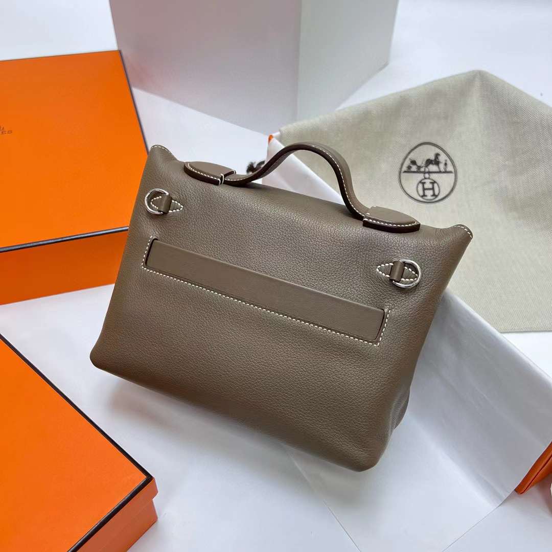 Hermès（爱马仕）Kelly 2424 Evercolor 拼 Swift Ck18 大象灰 银扣 29cm 全手工蜡线缝制 Phw