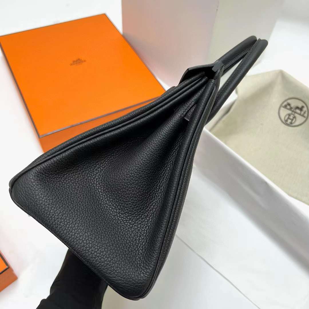 Hermès（爱马仕）Birkin 铂金包 Togo皮 Ck89 黑色 金扣 30cm 全手工蜡线缝制 Ghw