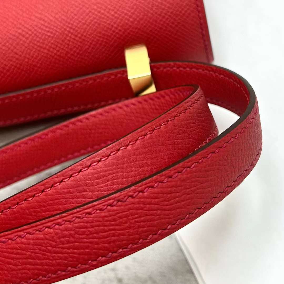 Hermès（爱马仕）Constance 康斯坦斯 24-1 镜子款 Epsom Q5 国旗红 金扣 24cm 全手工蜡线缝制 Ghw