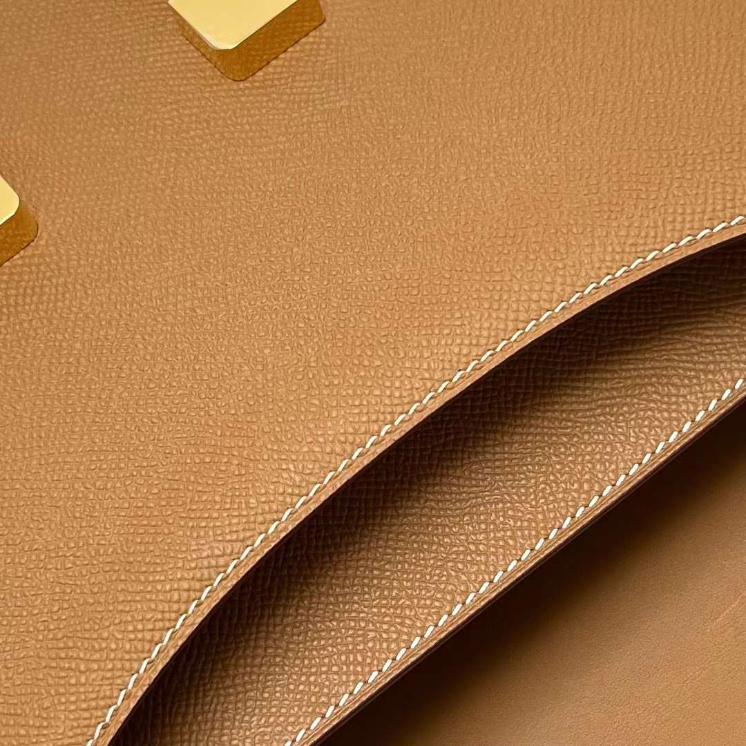 Hermès（爱马仕）Constance 康斯坦斯 Epsom Ck37 金棕色 金扣 24cm 全手工蜡线缝制 Ghw