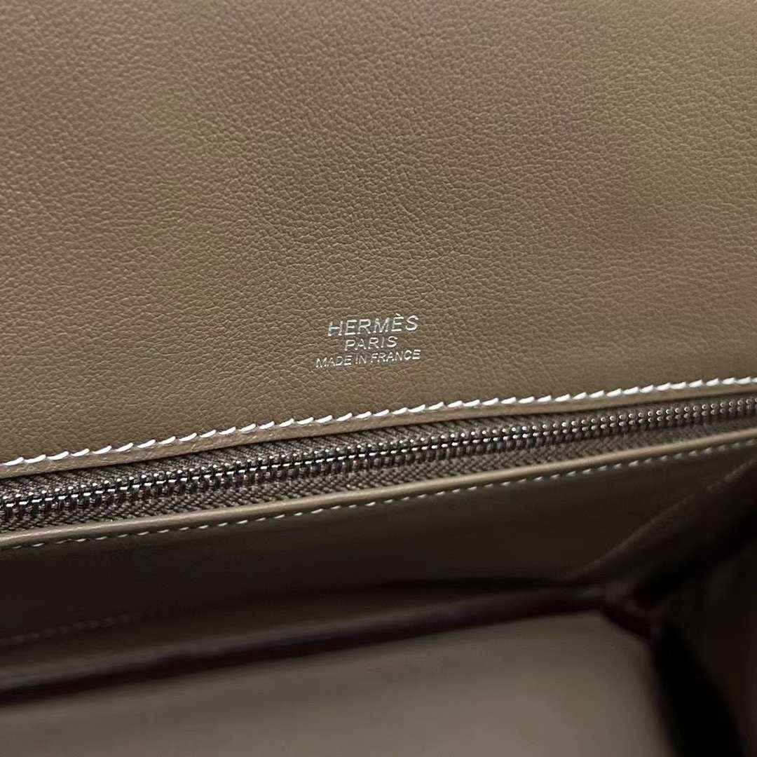 Hermès（爱马仕）Birkin 铂金包 Shadow Swift 幻影 Ck18 大象灰 银扣 25cm 全手工蜡线缝制 Phw