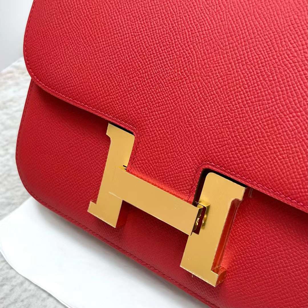 Hermès（爱马仕）Constance 康斯坦斯 24-1 镜子款 Epsom Q5 国旗红 金扣 24cm 全手工蜡线缝制 Ghw