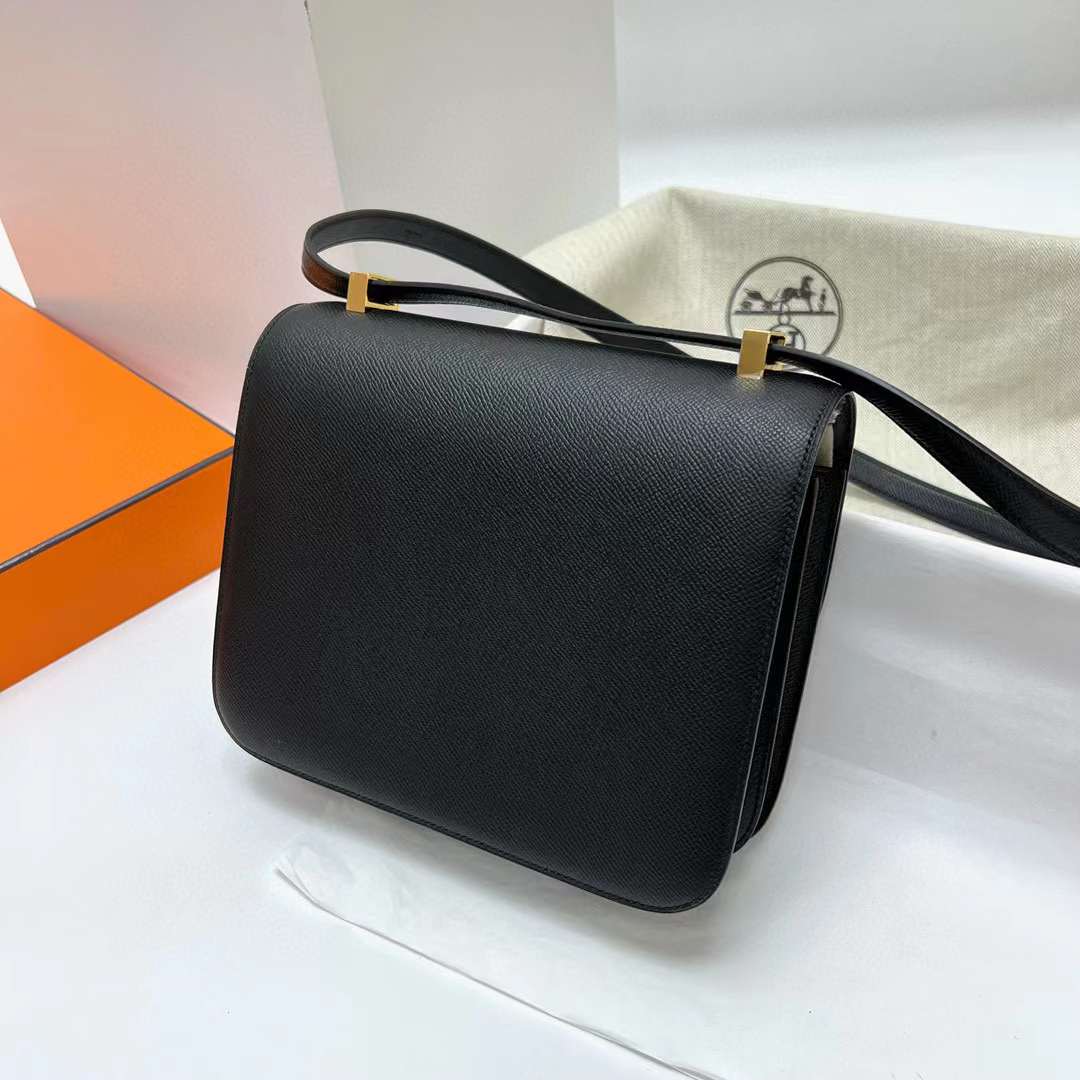 Hermès（爱马仕）Constance 康斯坦斯 Epsom Ck89 黑色 金扣 24cm 全手工蜡线缝制 Ghw