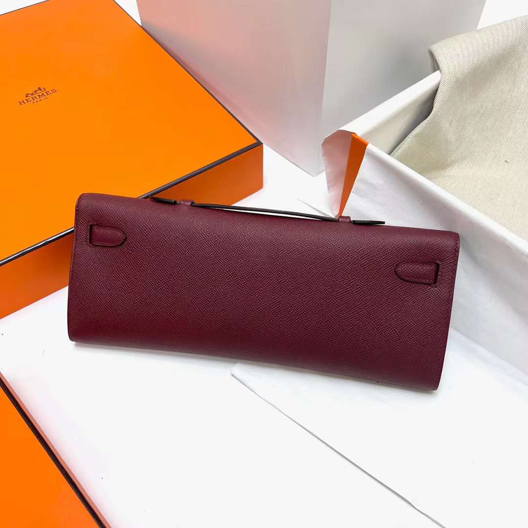 Hermès（爱马仕）Kelly cut Epsom Ck55 爱马仕红 银扣 31cm 全手工蜡线缝制 Phw