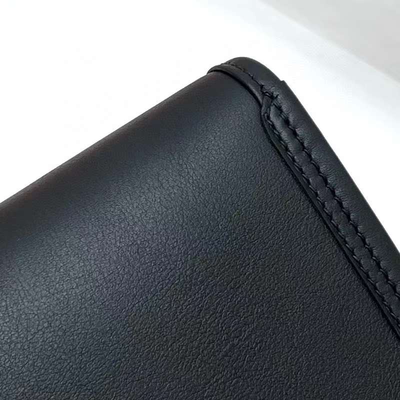 Hermès（爱马仕）Jige 手包 Swift Ck89 黑色 自然色蜥蜴扣 29cm 全手工蜡线缝制