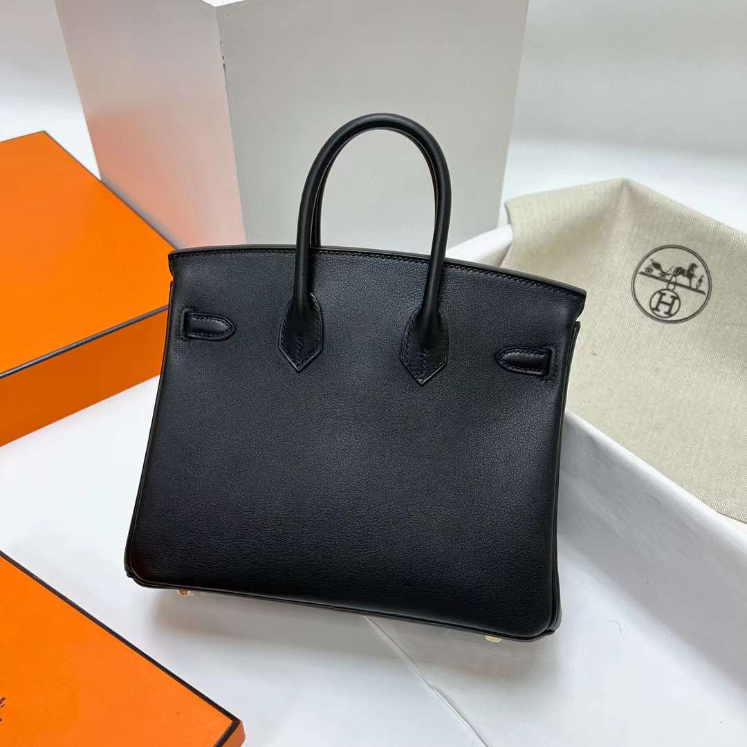 Hermès（爱马仕）Birkin 铂金包 Swift Ck89 黑色 金扣 25cm 全手工蜡线缝制 Ghw