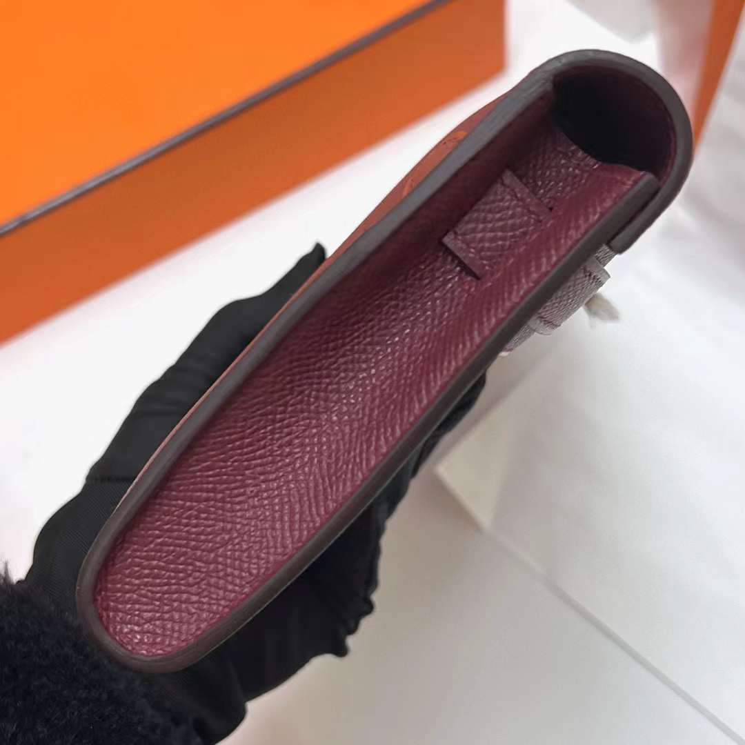 Hermès（爱马仕）Kelly cut Epsom Ck55 爱马仕红 银扣 31cm 全手工蜡线缝制 Phw