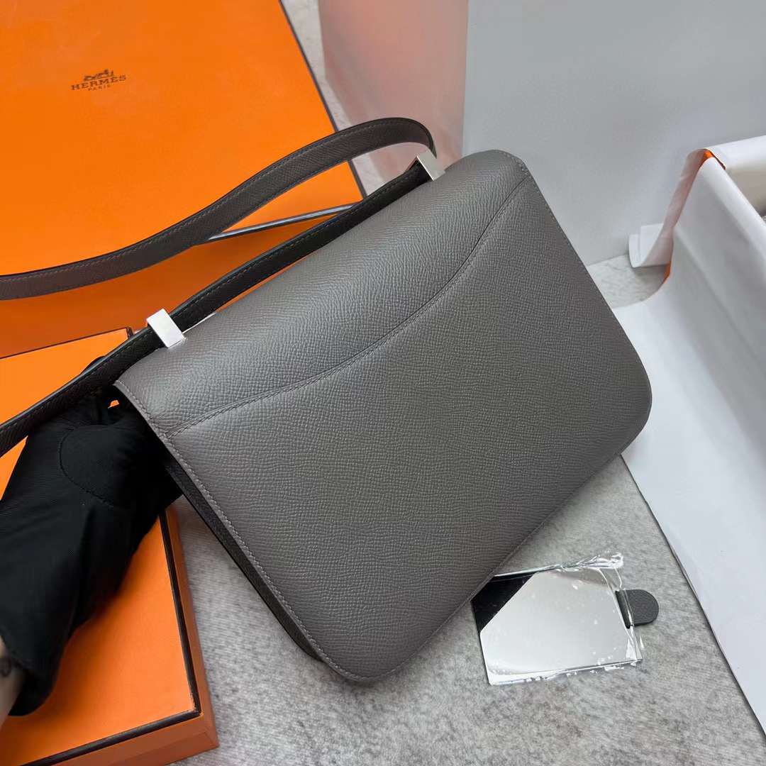 Hermès（爱马仕）Constance 24-1 Epsom 0L 积雨云灰 银扣 24cm 全手工蜡线缝制 Phw