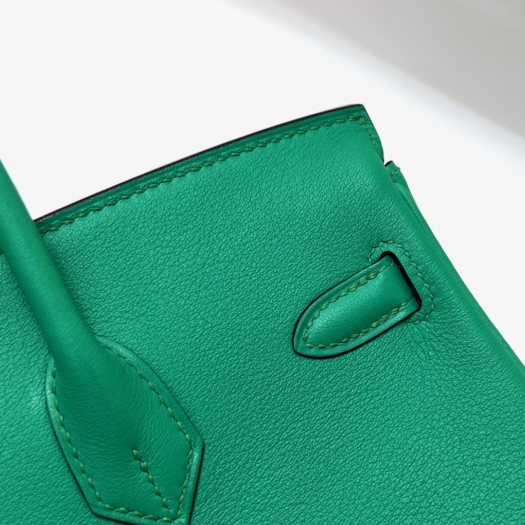 Hermès（爱马仕）Birkin 铂金包 Swift U4 丝绒绿 金扣 GHW 25cm 顶级手缝