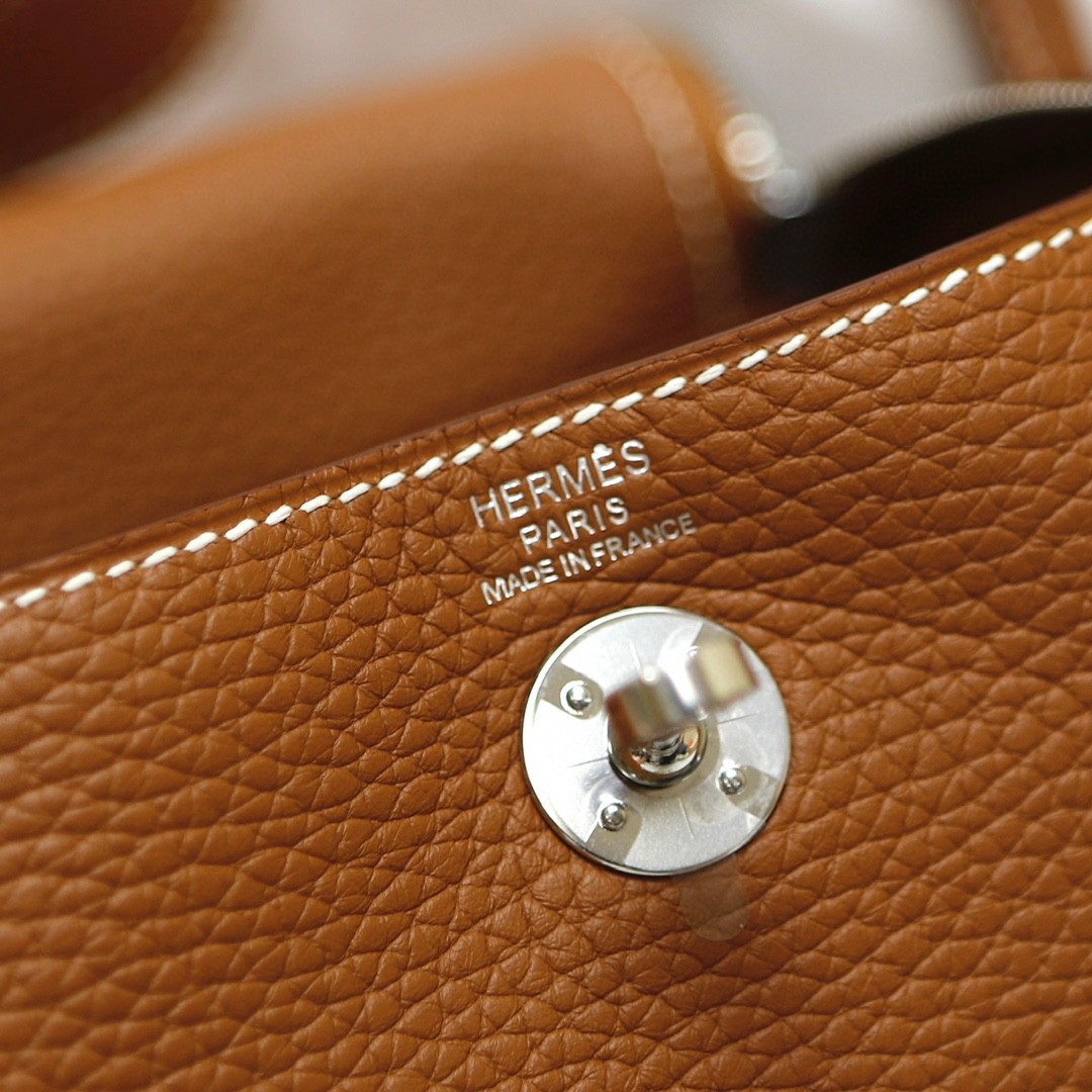 Hermès（爱马仕）Mini lindy 迷你琳迪包 Togo皮 ck37 金棕色 Gold 银扣 Phw 20cm 顶级手缝