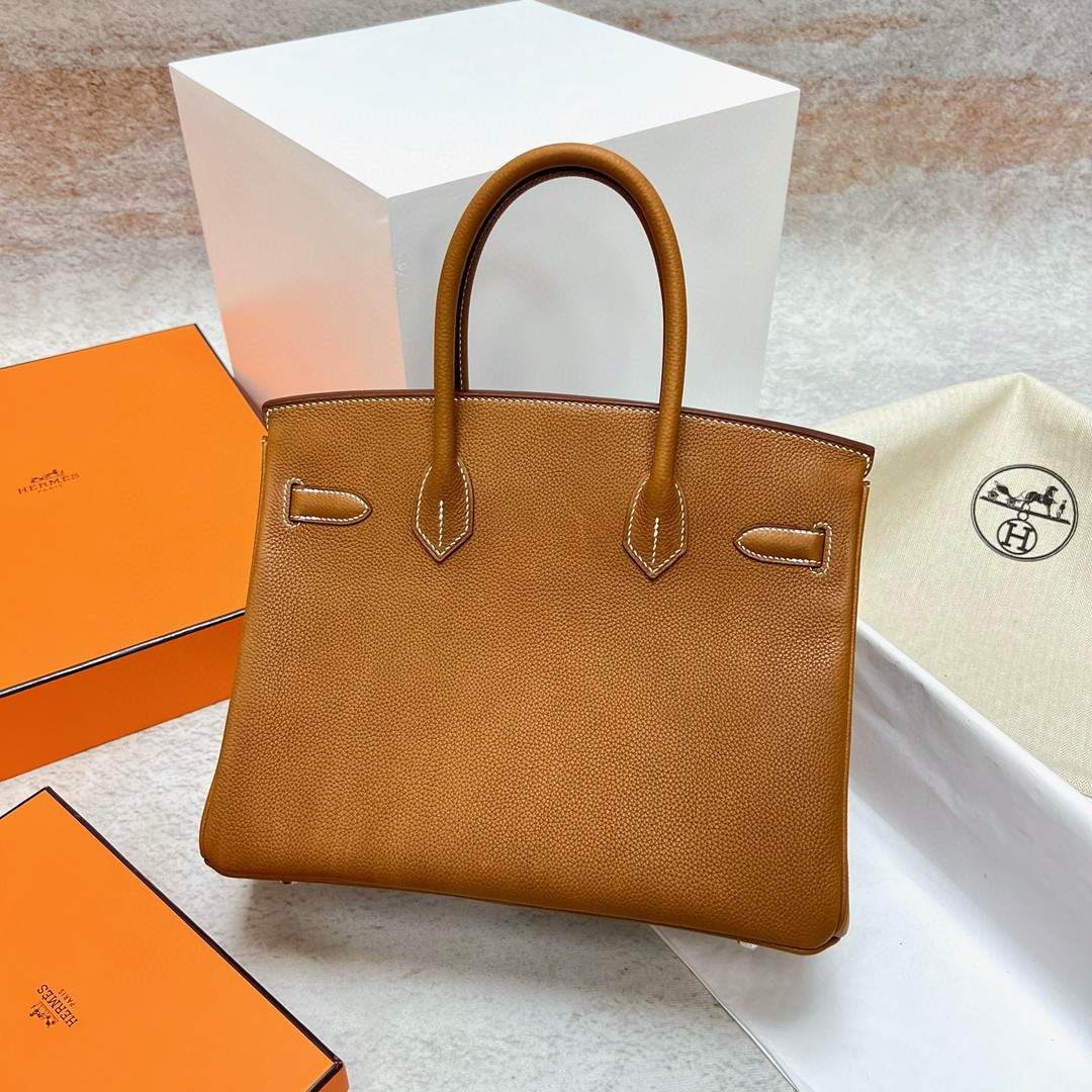 Hermès（爱马仕）Birkin 铂金包 福宝 马鞍皮 金棕色 Gold 银扣 Phw 30cm