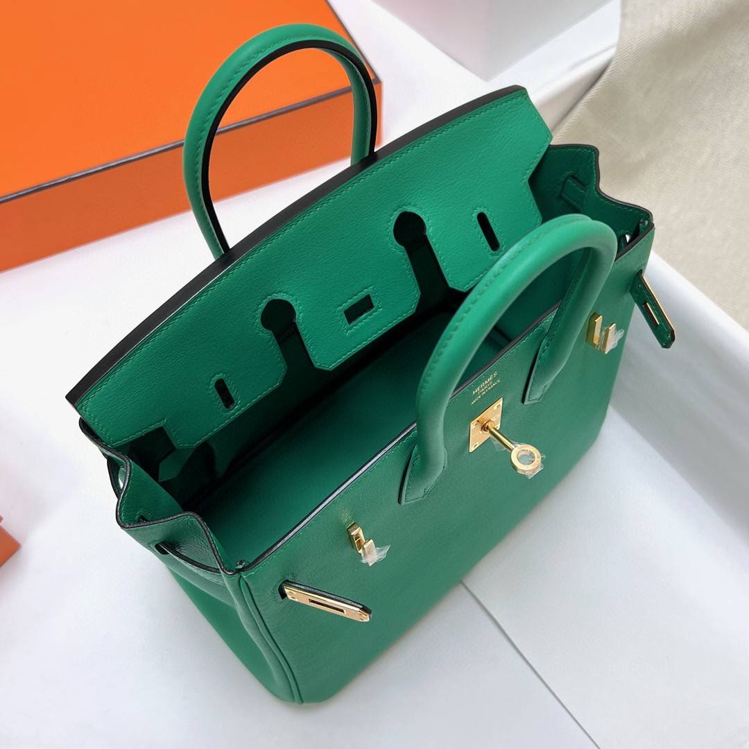 Hermès（爱马仕）Birkin 铂金包 Swift U4 丝绒绿 金扣 GHW 25cm 顶级手缝