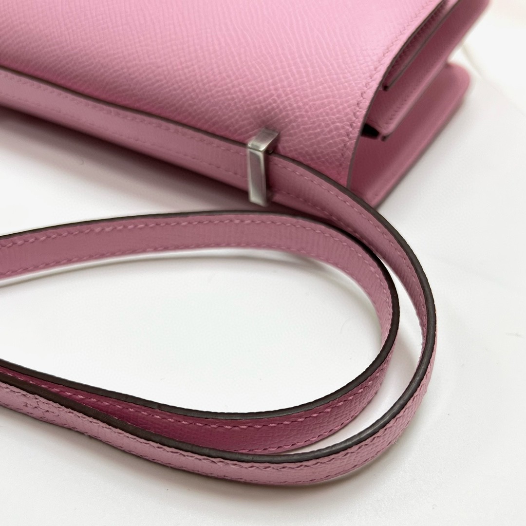 Hermès（爱马仕）Constance 空姐包 Epsom 掌纹皮 X9 锦葵紫 Mauve 银扣 PHW 18cm 顶级手缝