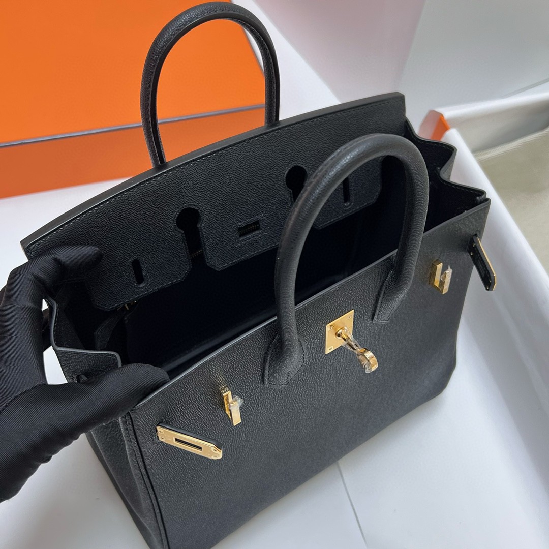Hermès（爱马仕）Birkin 铂金包 GM 皮 ck89 黑色 Noir 金扣 GHW 25cm 顶级手缝