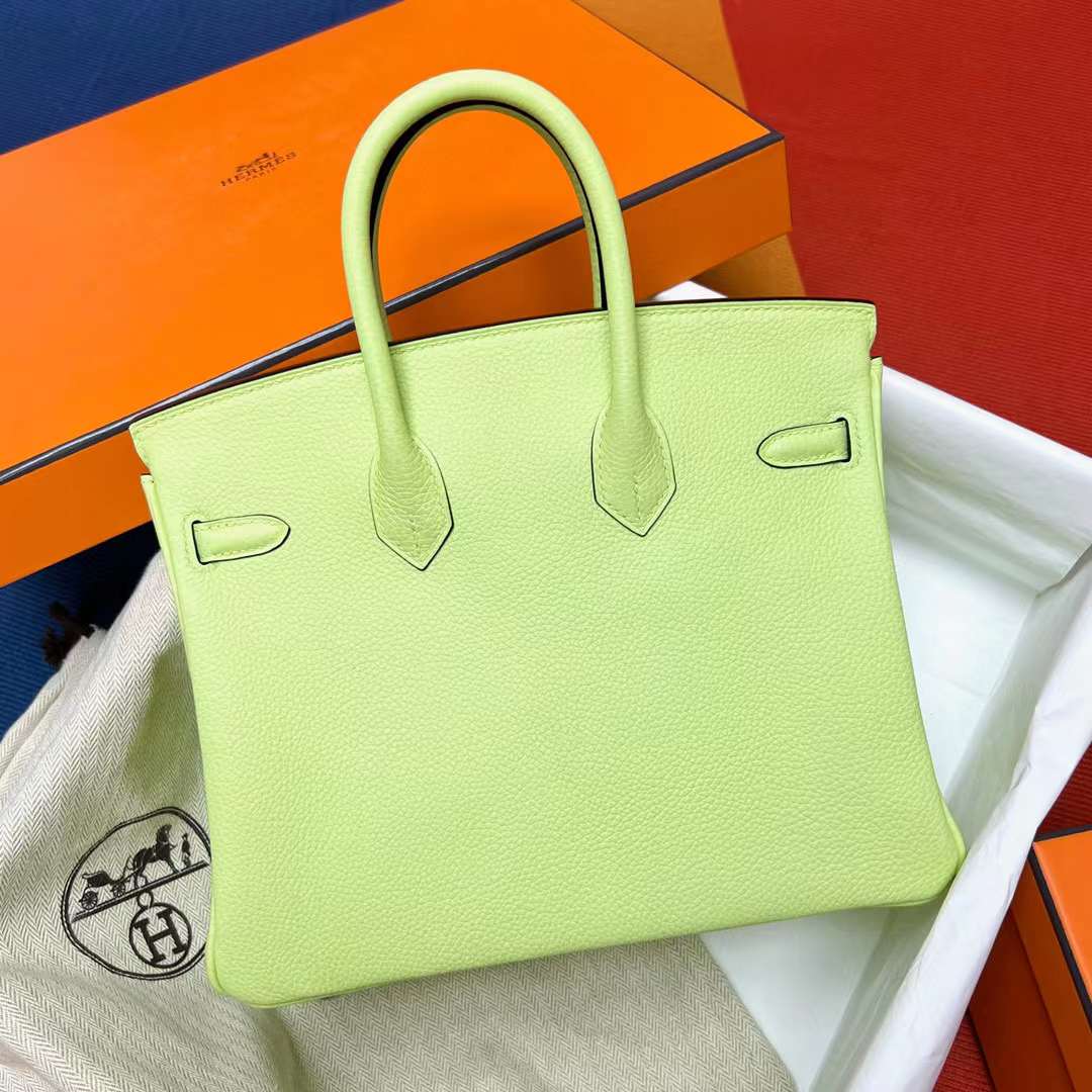 Hermès（爱马仕）Birkin 铂金包 Togo 御用原厂德国小牛皮 Y6 苦艾酒绿 Vert Absinthe 25cm 全手工蜡线缝制 Phw