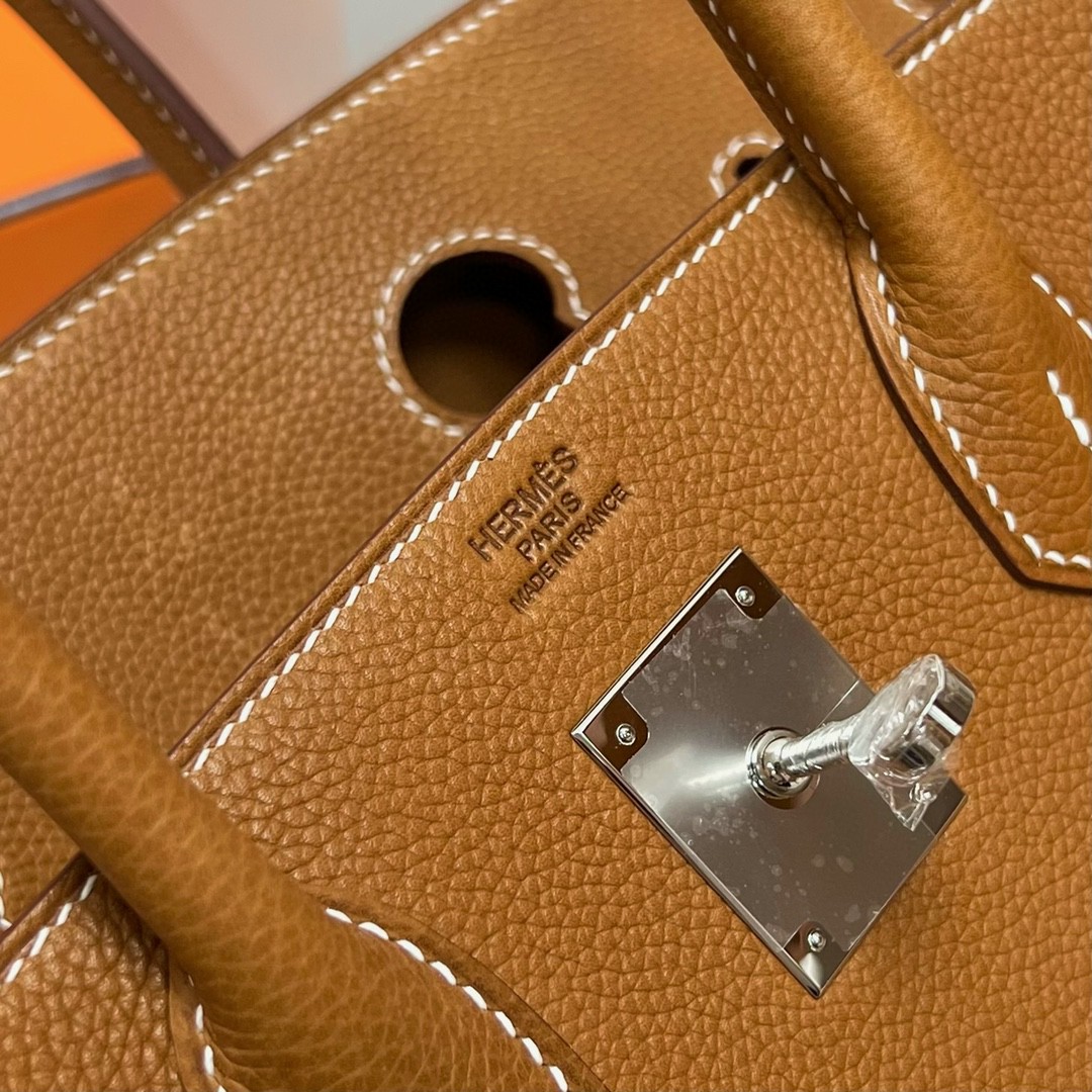 Hermès（爱马仕）Birkin 铂金包 福宝 马鞍皮 金棕色 Gold 银扣 Phw 30cm